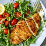 Chicken Milanese with Cherry Tomato and Arugula Salad