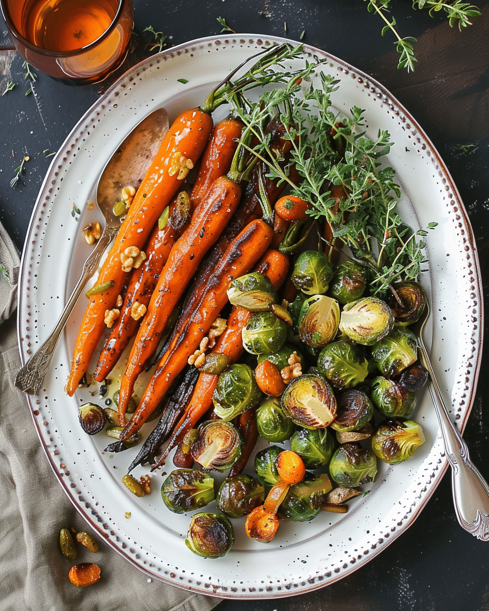 Roasted Carrots and Brussels Sprouts