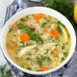 Lemon Rotisserie Chicken and Rice Soup
