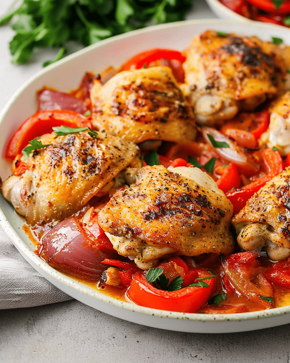 Easy Oven Baked Italian Chicken Thighs