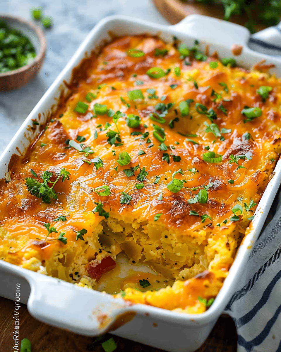 Hashbrown Casserole with Eggs & Cheese