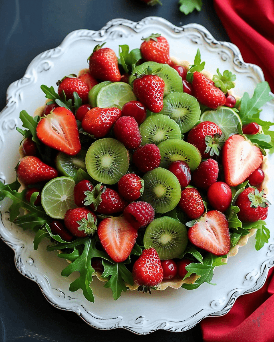 Kiwi Strawberry Lime Salad with Fruit Tart