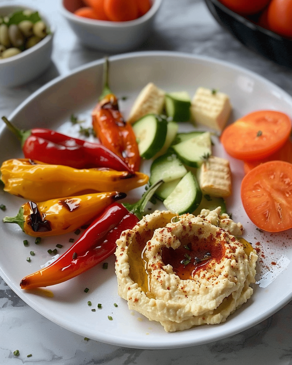 Small Peppers with Hummus