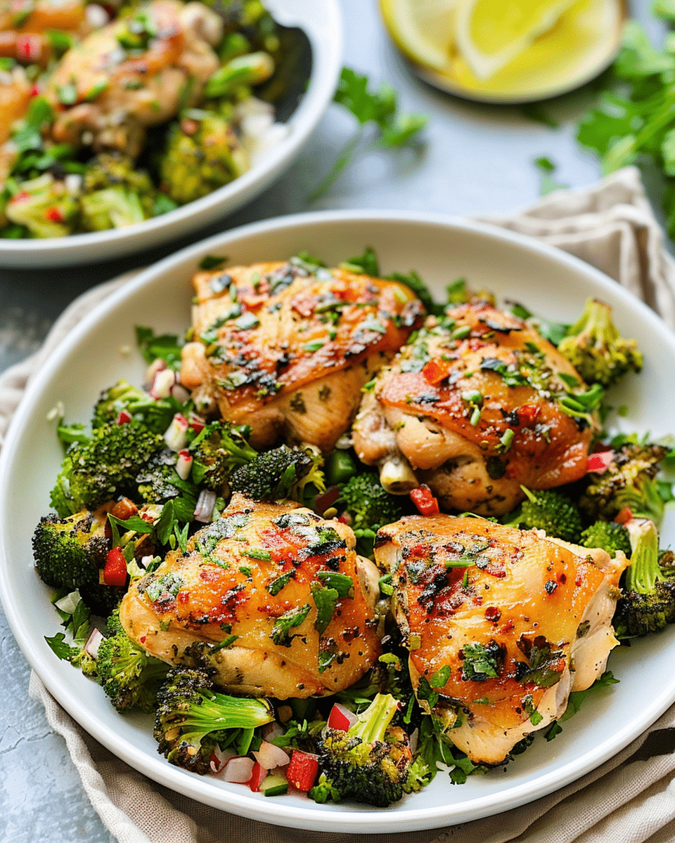 Easiest Chicken Thighs Recipe With Broccoli Salad