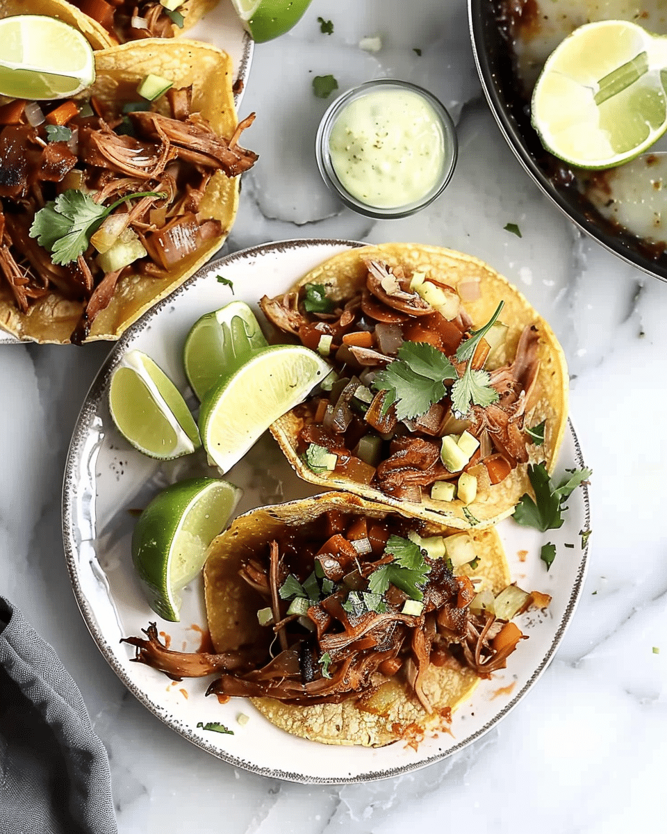 Slow Cooker Meat Carnitas Plates