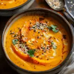 Spicy Sesame Carrot Soup with Red Lentils