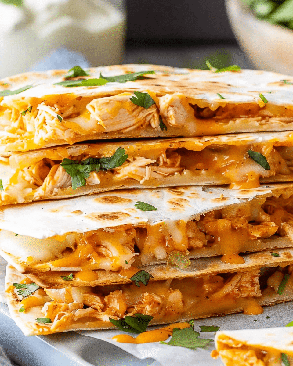 Air Fryer Buffalo Chicken Quesadillas