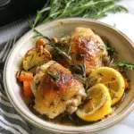 Slow Cooker Rosemary Lemon Chicken Thighs