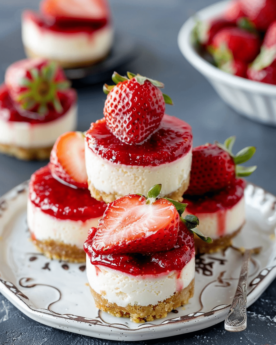 Mini Strawberry Cheesecakes
