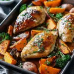 Sheet-Pan Maple-Glazed Chicken Breasts with Sweet Potatoes