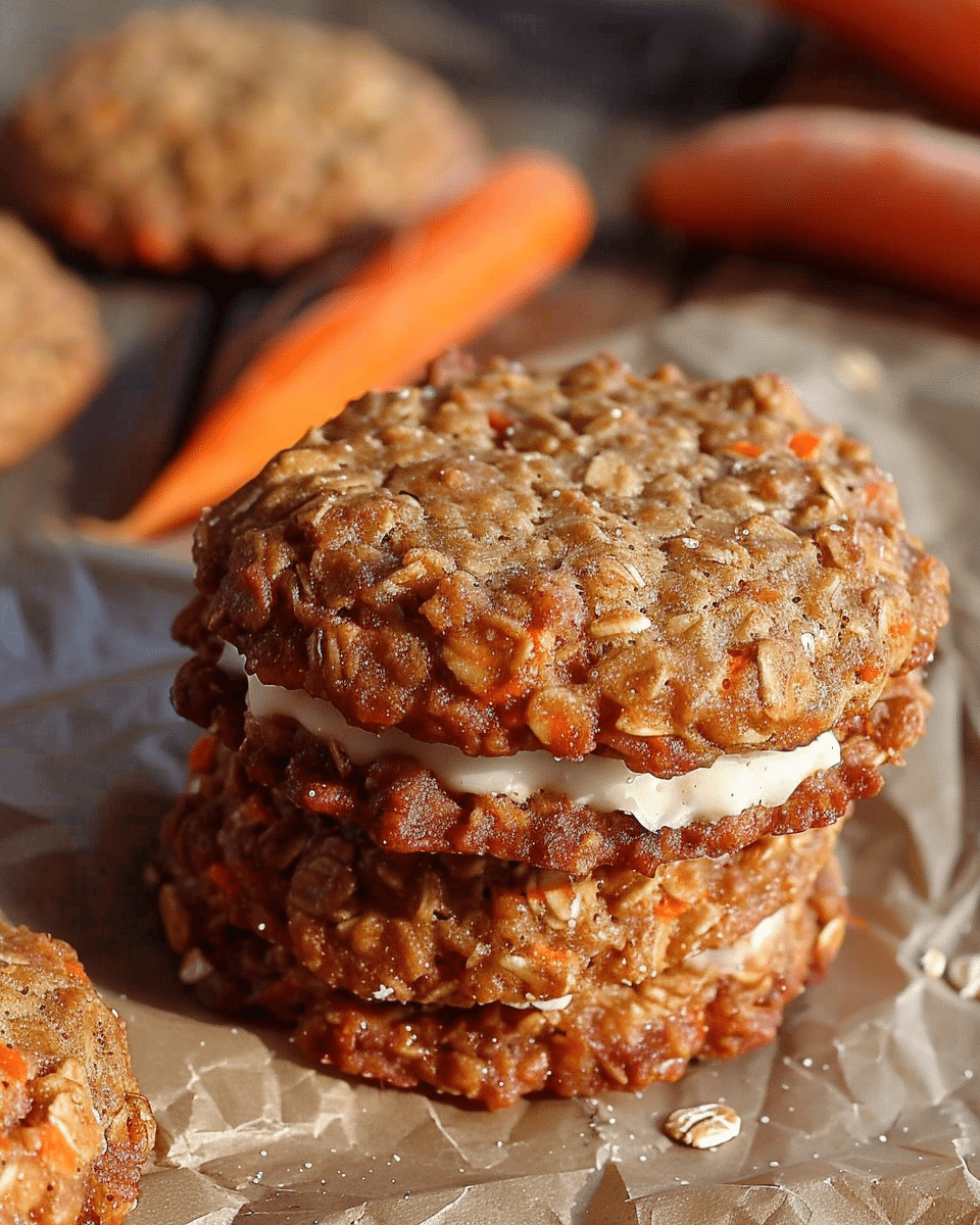 Carrot Cake Oatmeal Cream Pie Cookies