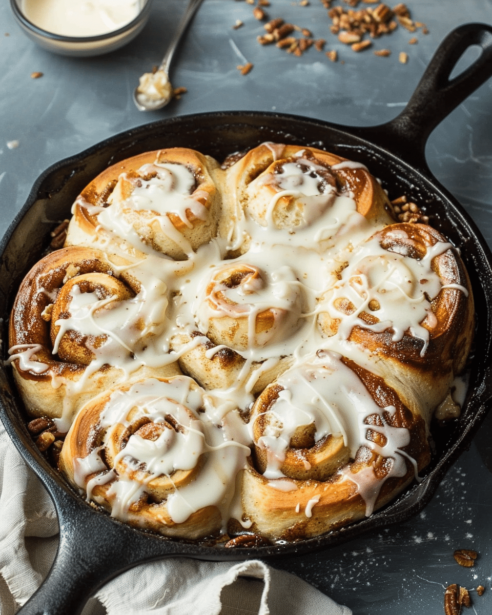 Cast Iron Buttermilk Cinnamon Rolls