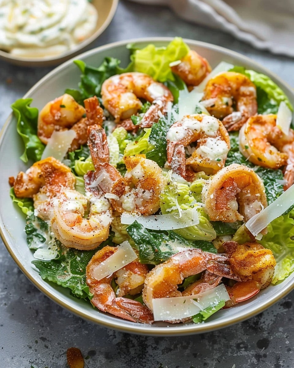 Keto Cajun Shrimp Caesar Salad