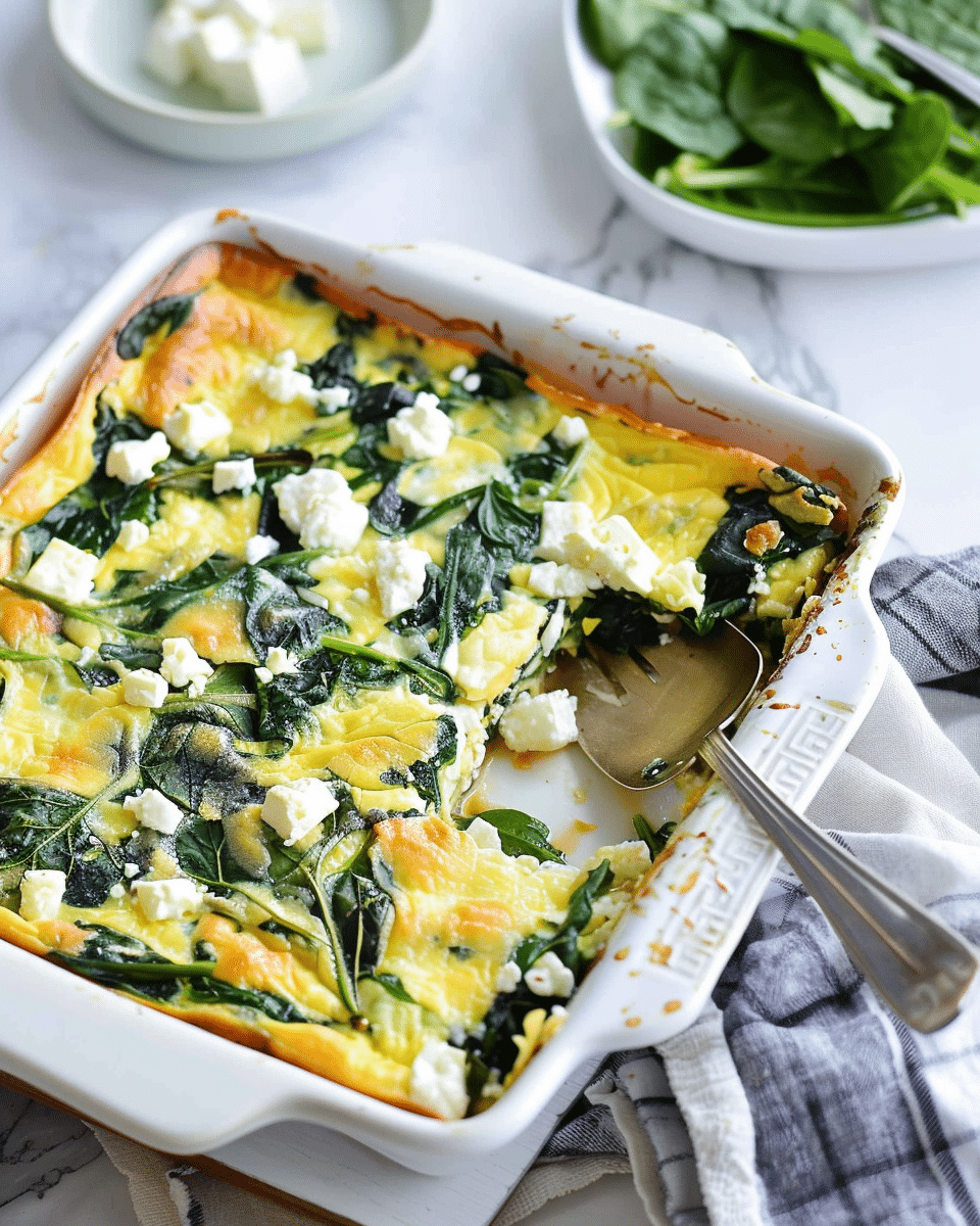 Breakfast Casserole with Spinach & Feta