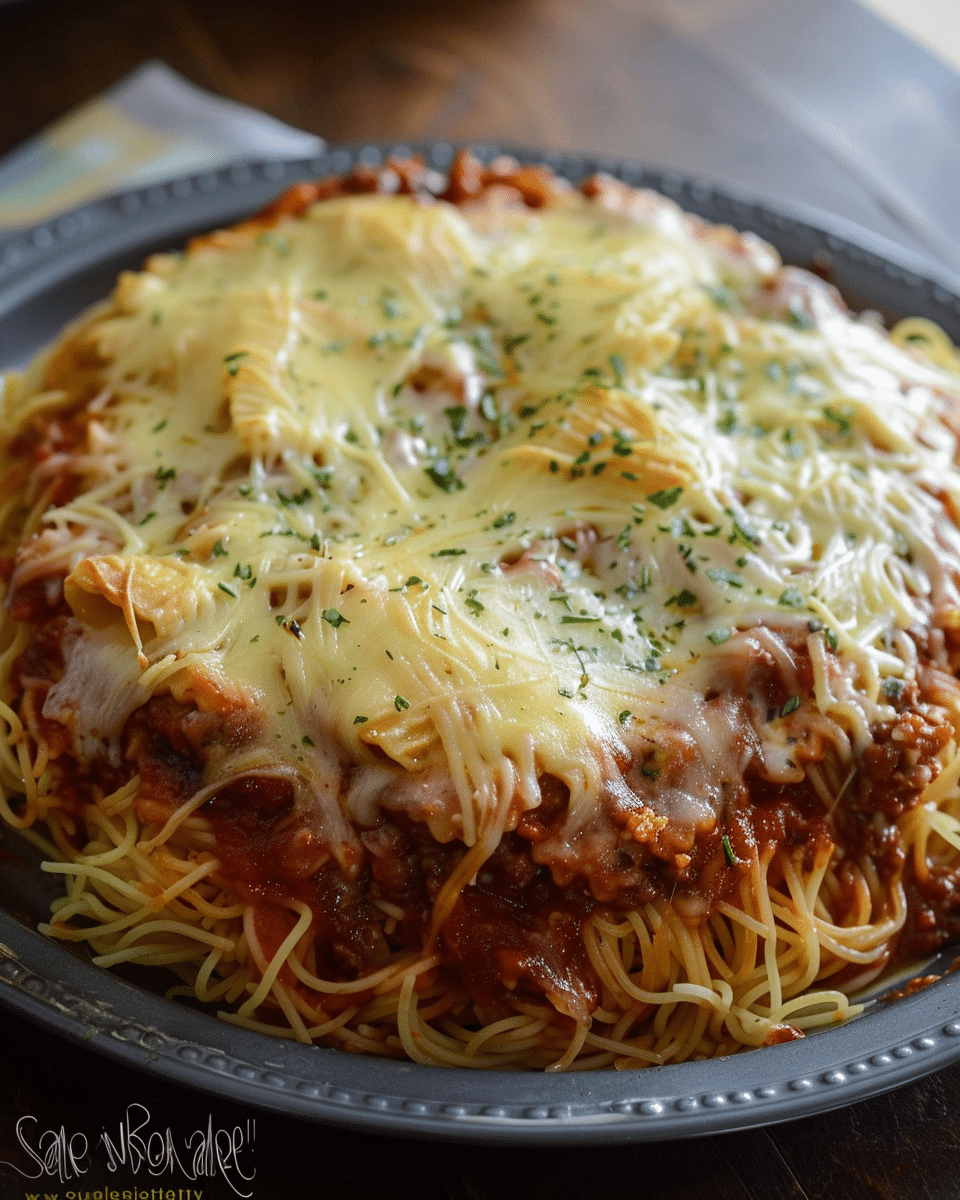 Cheesy Spaghetti Pie