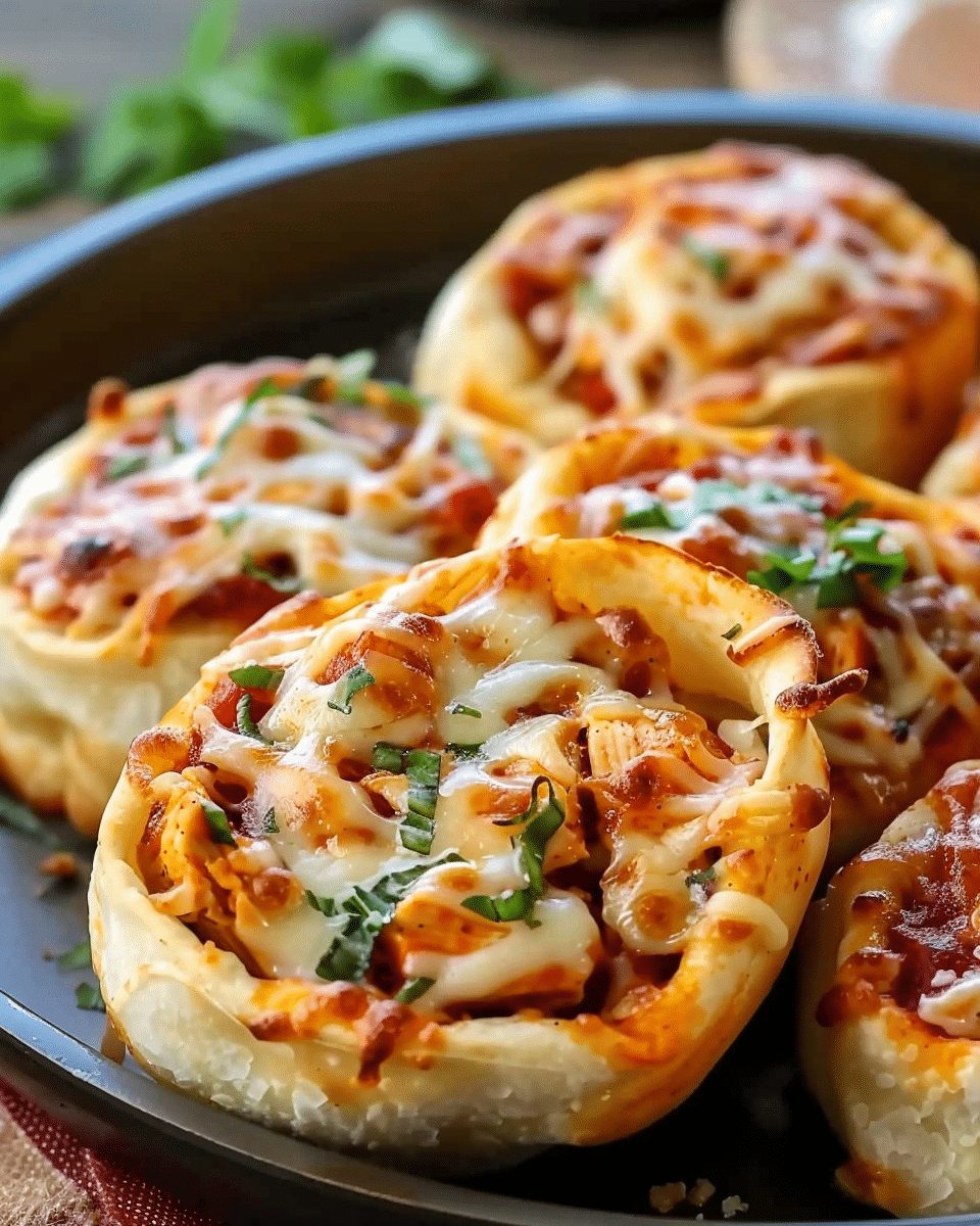 Cheesy BBQ Chicken Pizza Rolls