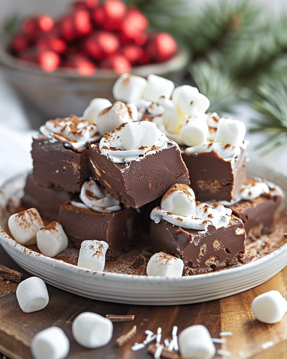Creamy Hot Chocolate Fudge with Marshmallows