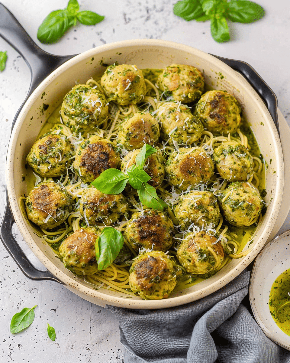 Pesto Chicken Meatballs