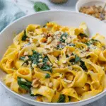 Pumpkin Pasta With Spinach And Walnuts