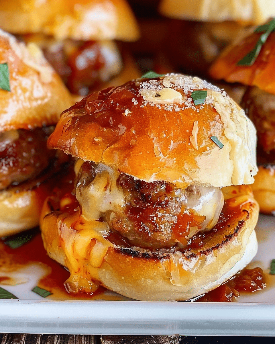 Cheesy Meatball Sliders