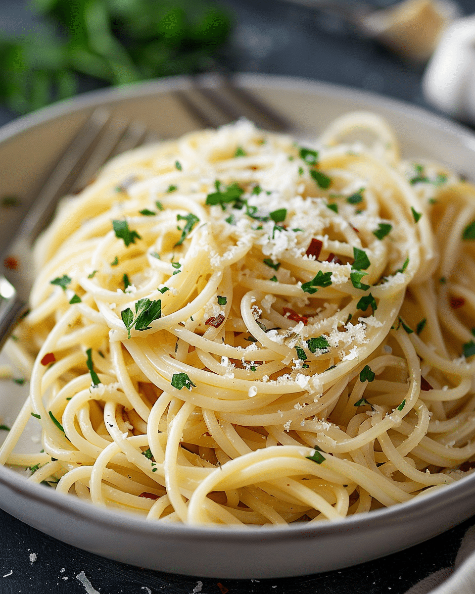 Parmesan Garlic Spaghetti with Red Pepper Flakes
