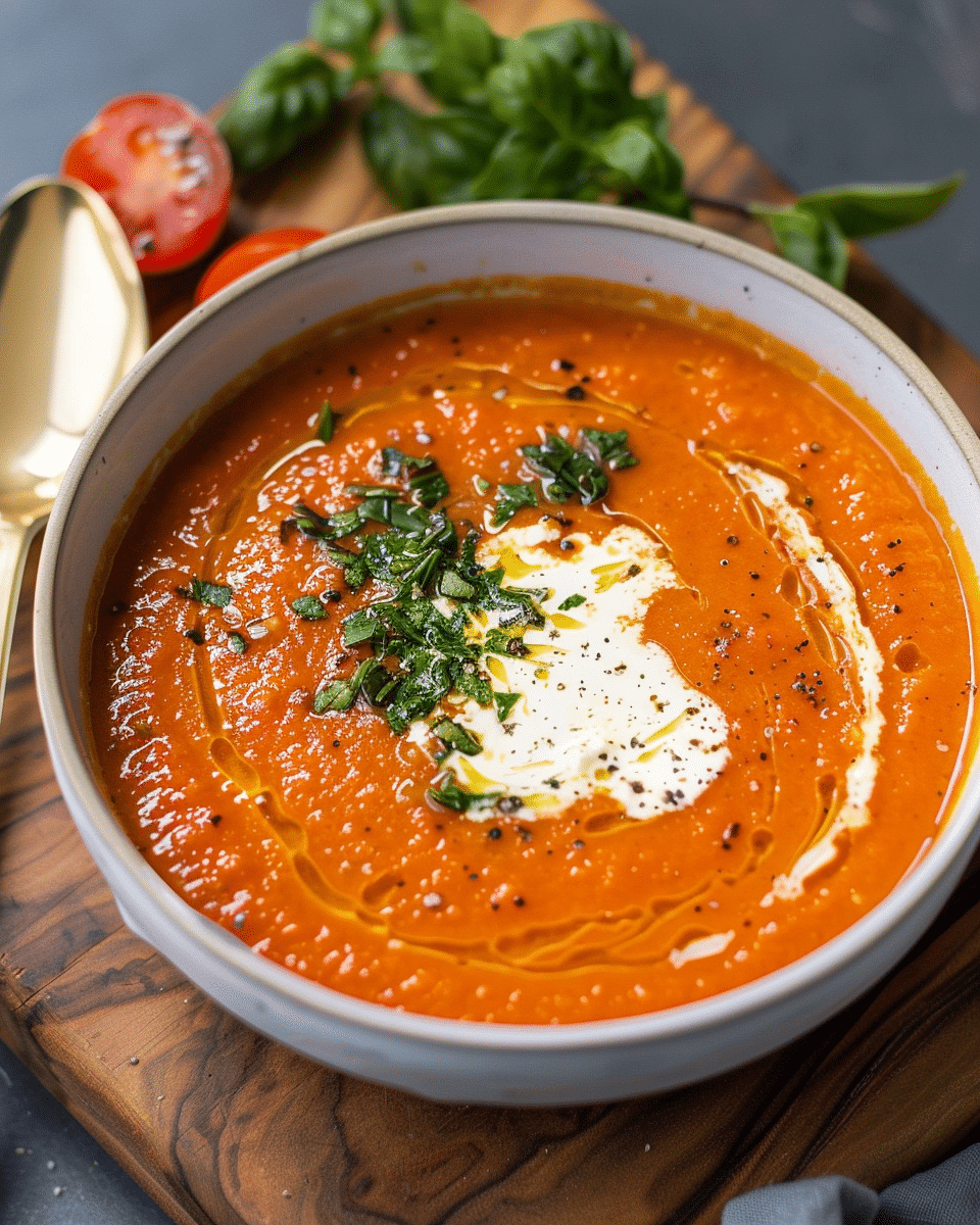 Tomato Soup with Cottage Cheese