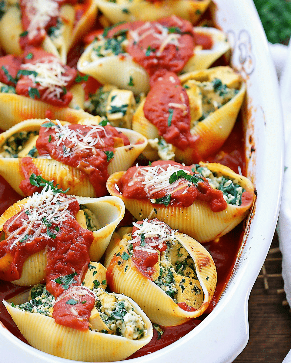 Incredibly Tasty Tofu and Spinach Stuffed Shells