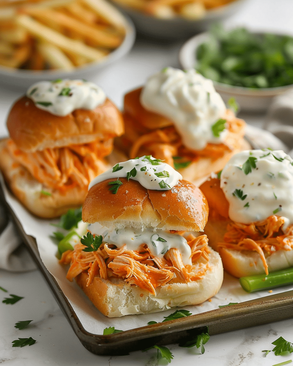 Buffalo Chicken Ranch Sliders