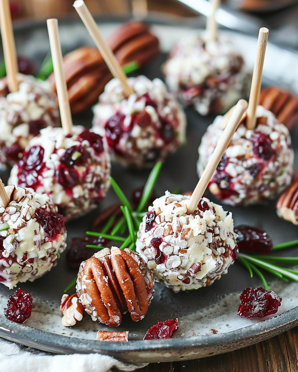 Cranberry Pecan Mini Goat Cheese Balls