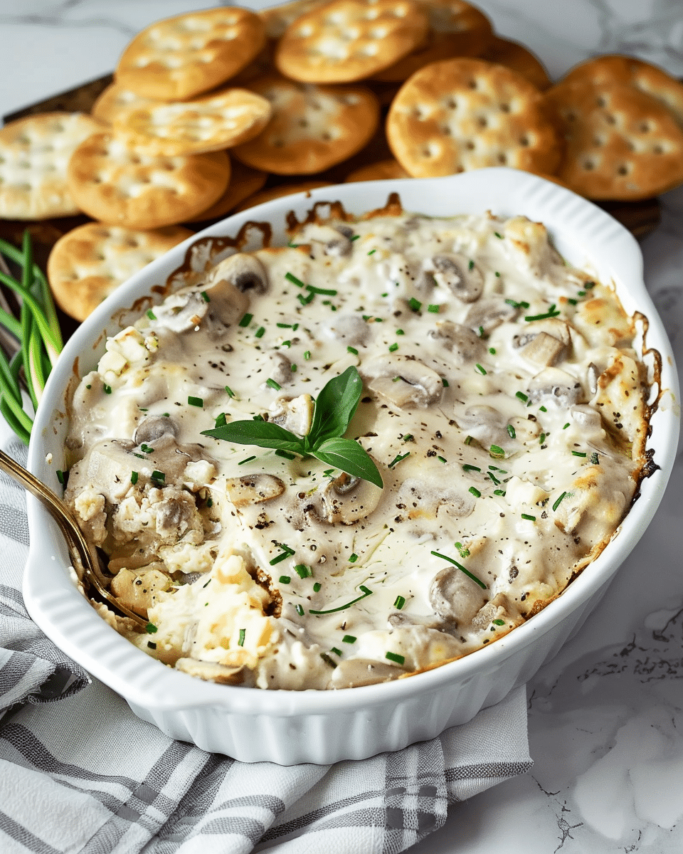 Creamy Baked Mushroom Dip