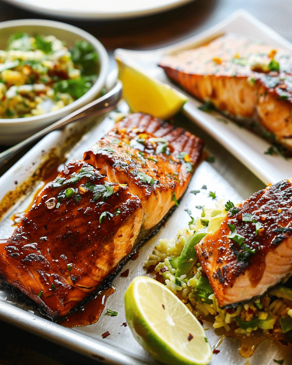 Honey-Sriracha Glazed Salmon