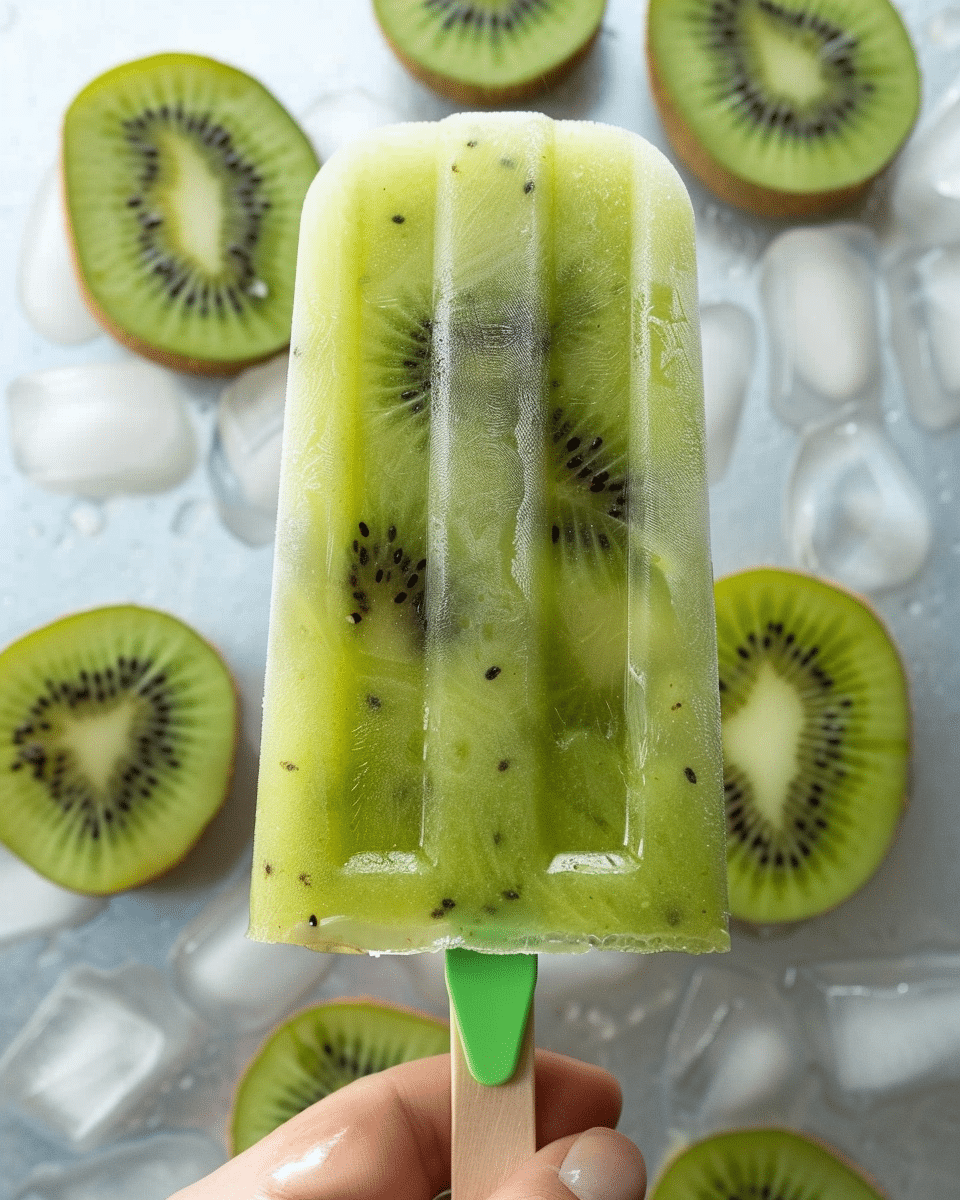 Sweet and Tart Kiwi Popsicles