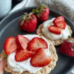Yogurt, Rice Crackers and Strawberries