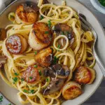 Easy Linguine and Mushroom Scallops