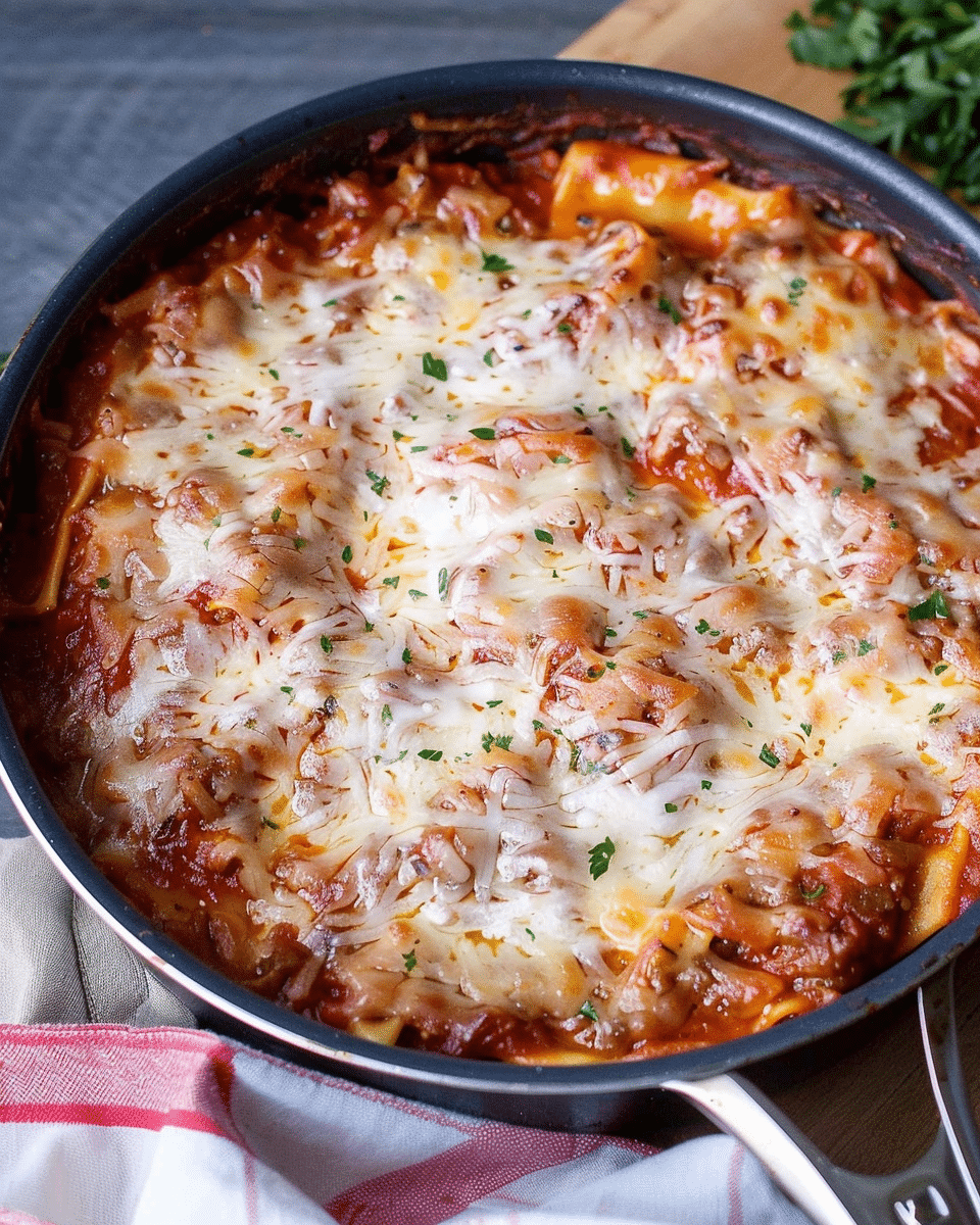 Easy Skillet Lasagna Without Ricotta