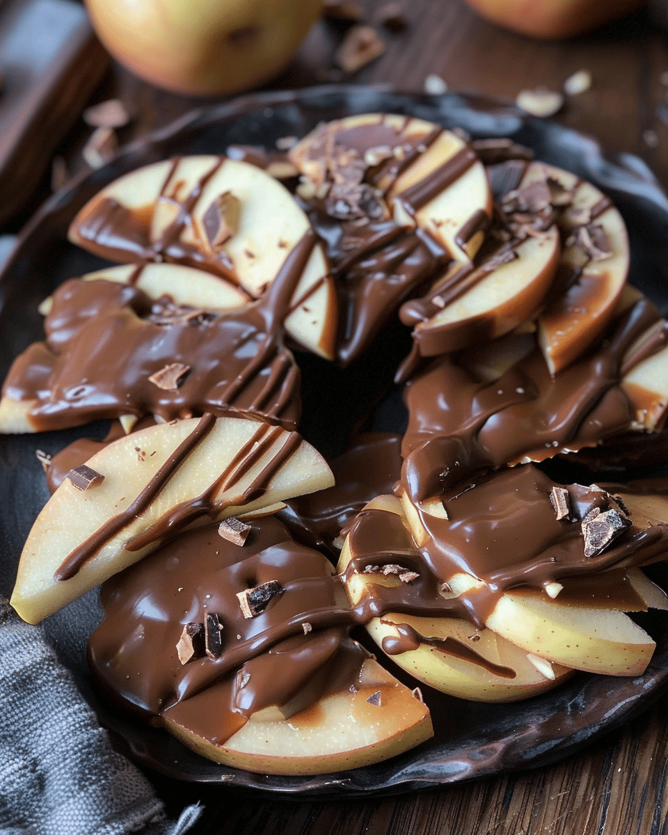 Chocolate Covered Apple Slices