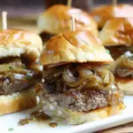 Fried Steak Sliders with Caramelized Onions