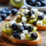 Golden Kiwi, Blueberry, and Feta Bruschetta