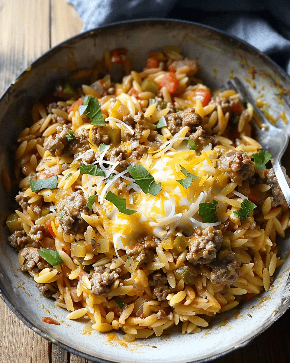 One-Pot Cheeseburger Orzo