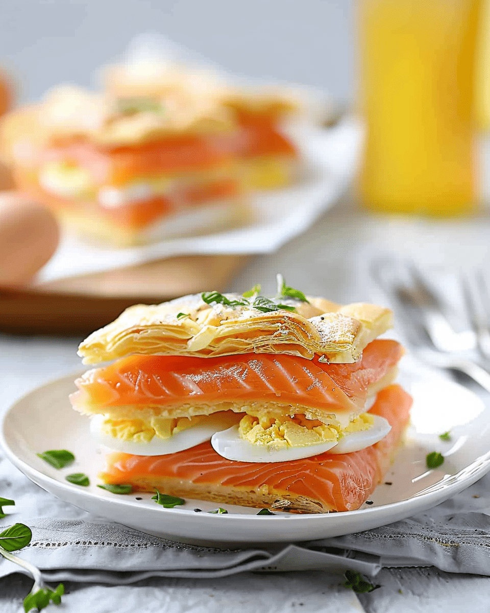 Smoked Salmon and Egg Breakfast Mille-feuille