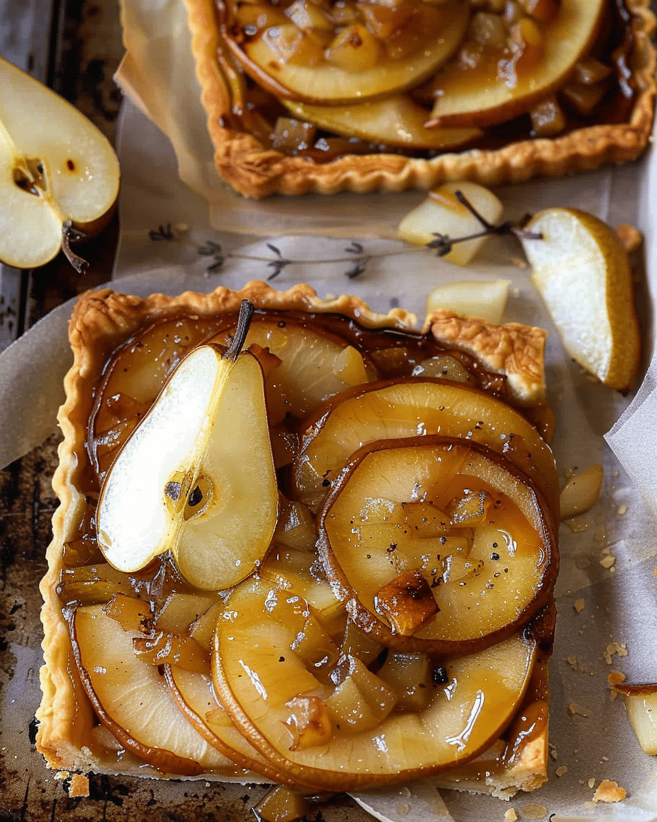 Caramelized Pears and Blue Cheese Tarts