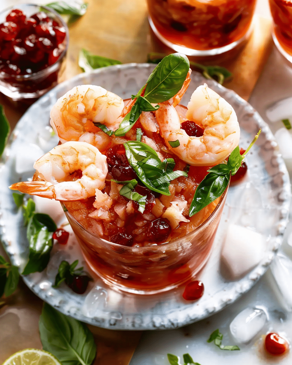 Cranberry Basil Shrimp Cocktail