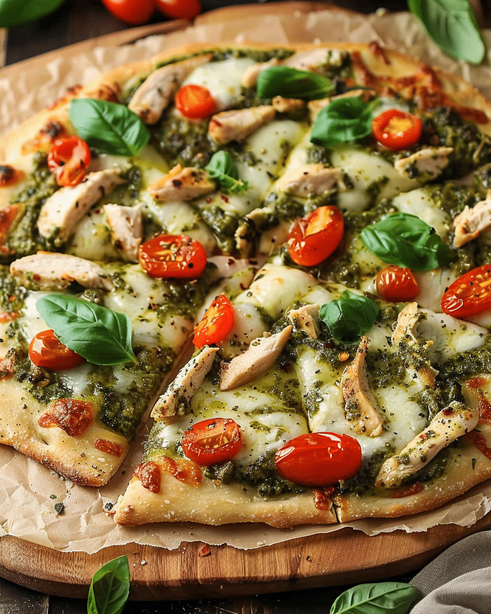 Basil Pesto Pizza with Chicken