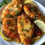 Parmesan Crusted Chicken with Lemon Garlic Butter Sauce