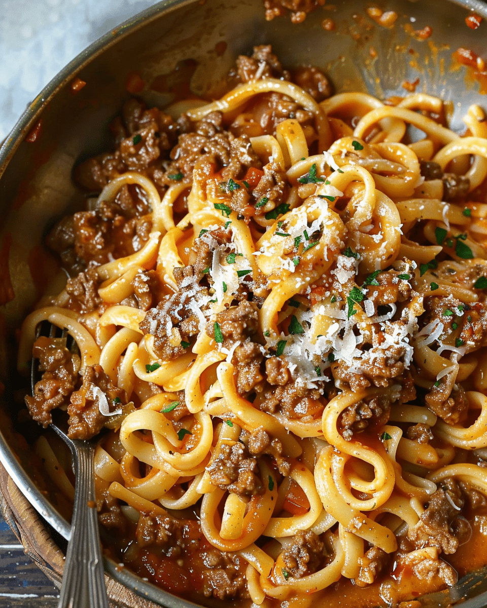 Cheesy Honey BBQ Beef Pasta