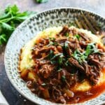 Crockpot Braised Beef Ragu with Polenta