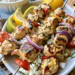 Feta Marinated Chicken Souvlaki