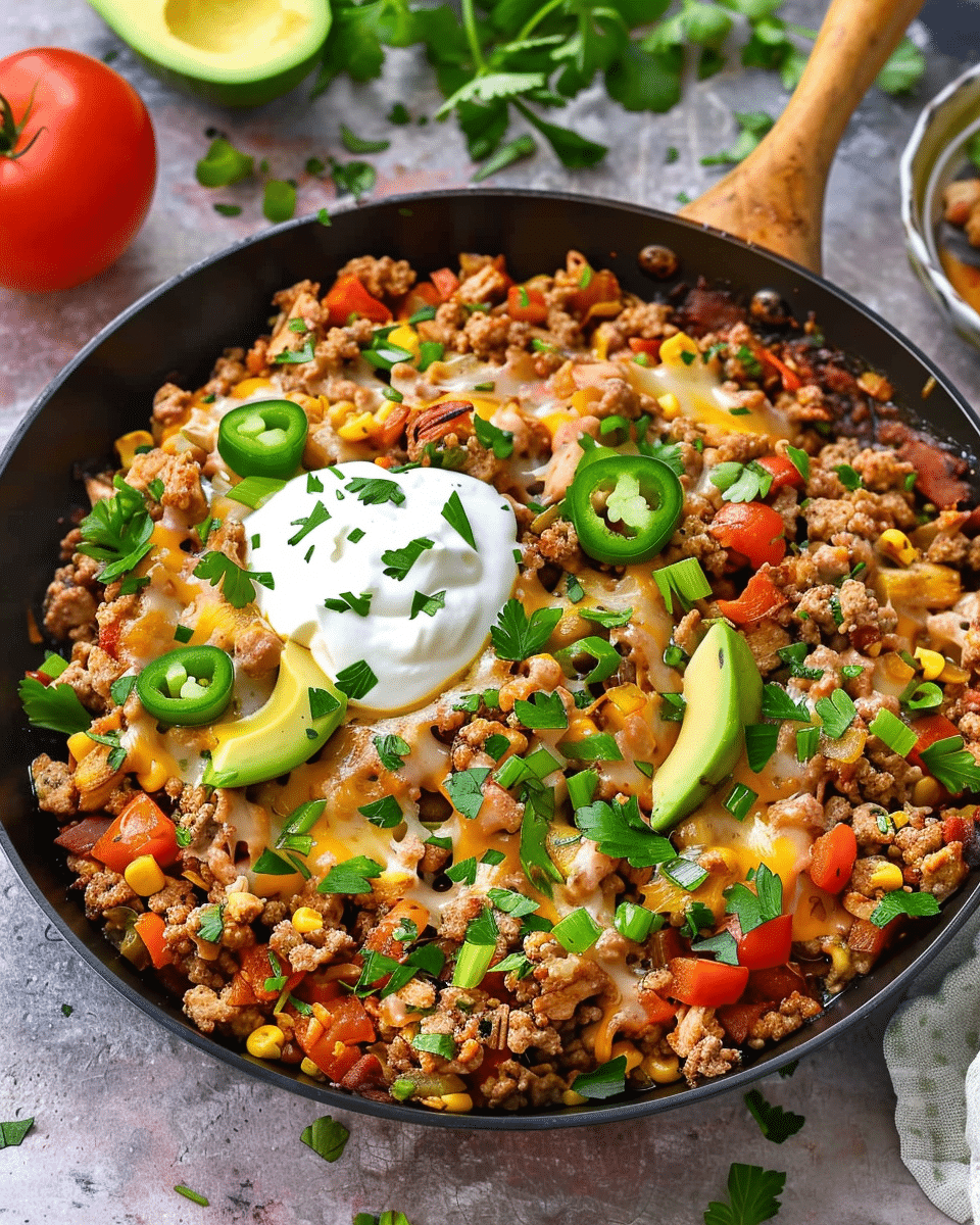 Low Carb Ground Turkey Skillet
