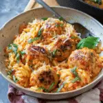 Marry Me Chicken Meatballs with Risoni