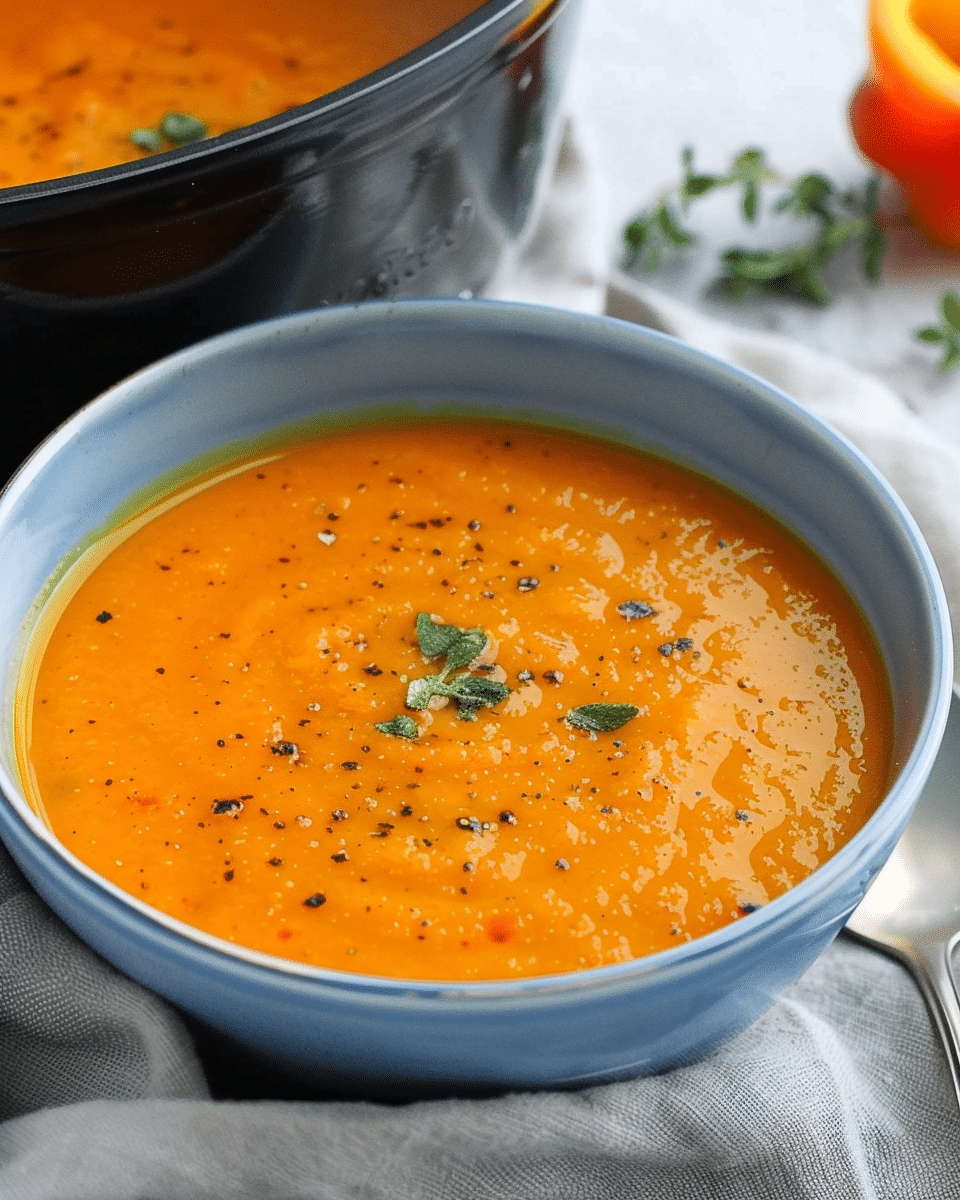 Roasted Red and Yellow Pepper Soup Recipe